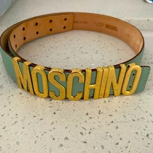 Authentic Moschino logo-plaque buckle-fastening belt